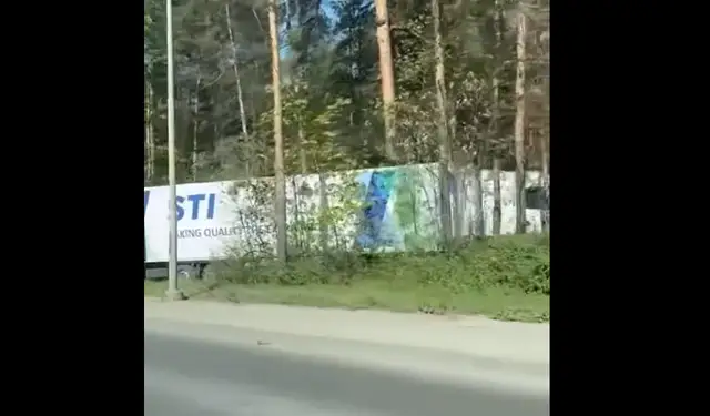 На улице Лубанас в Риге фура не справилась с управлением и влетела в лес