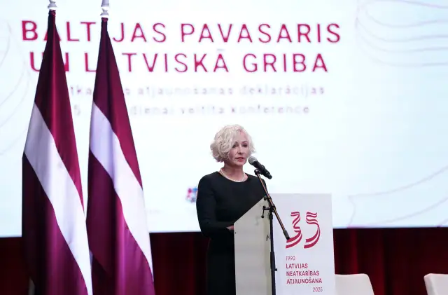 Saeimas priekšsēdētāja: Tautas aktīva līdzdalība bija izšķiroša cīņā par valsts neatkarību