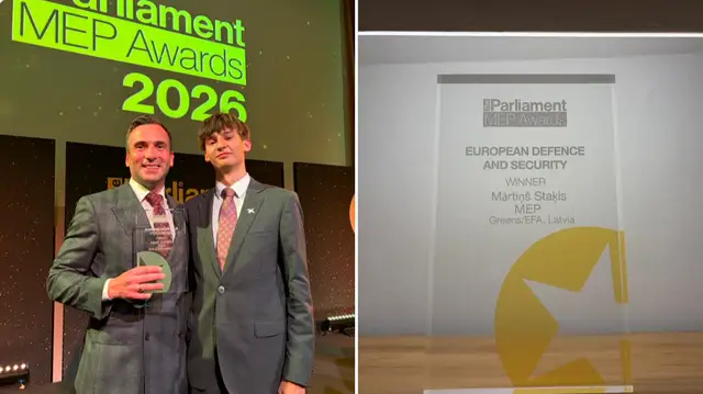 Staķis saņem EP deputātu balvu «MEP Awards» aizsardzības un drošības kategorijā