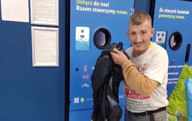 Он сдавал бутылки 10 часов подряд — это рекорд!  (ВИДЕО)