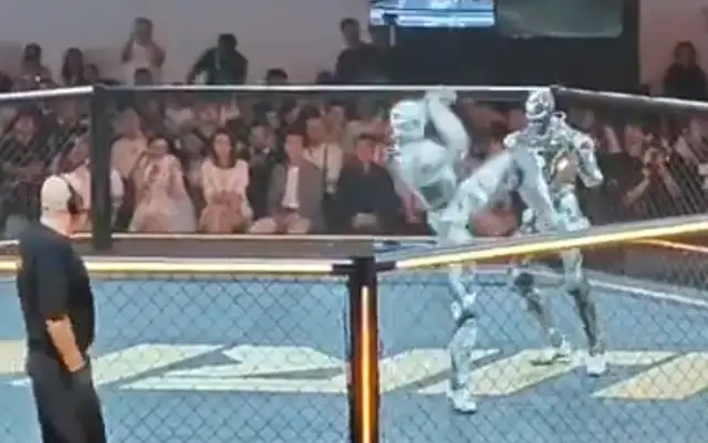 Людей убрали с ринга: в Шанхае роботы сами решали, когда и как бить соперника (ВИДЕО)